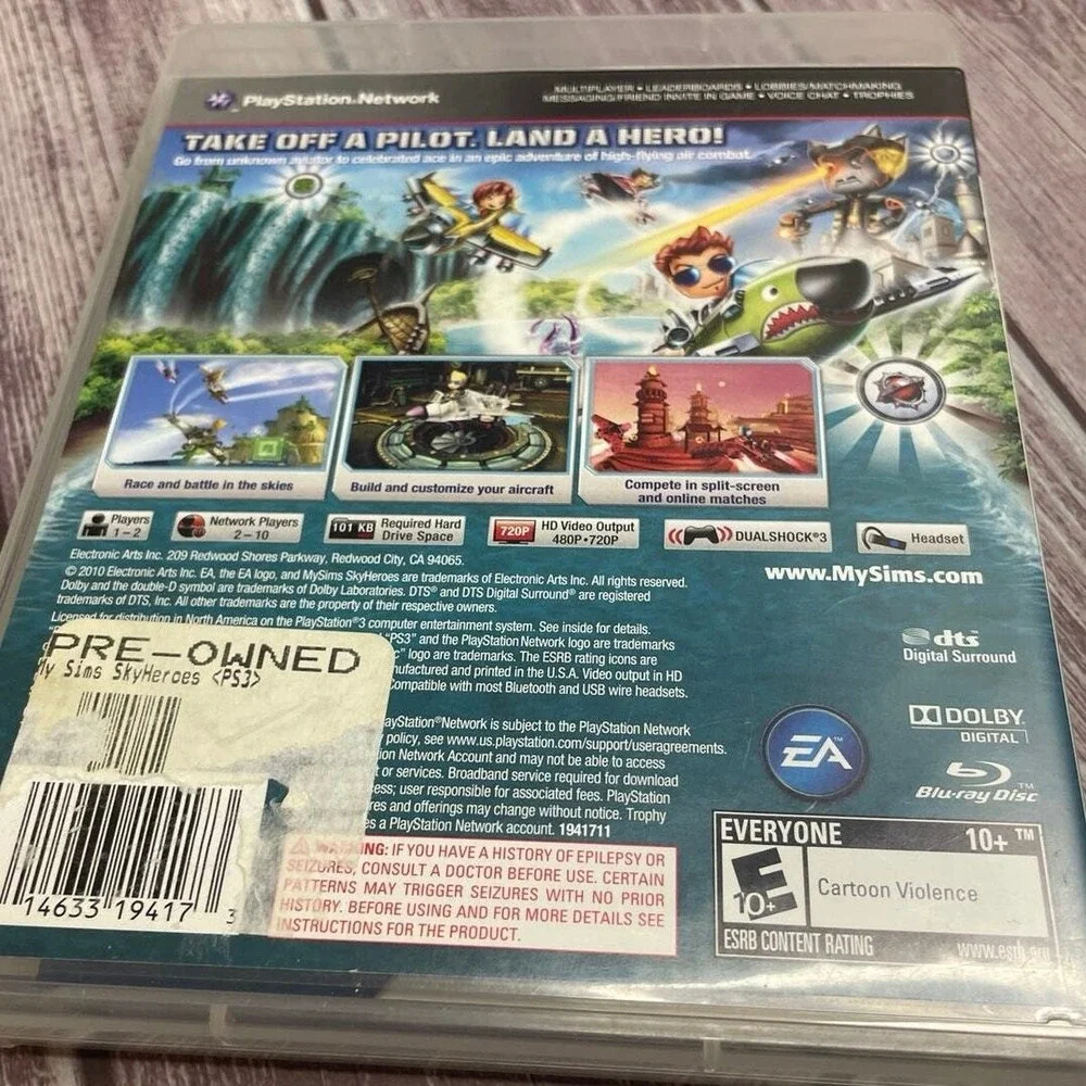 MySims SkyHeroes Sony PlayStation 3 PS3 EA Flight Combat Action Game 2010 E10+